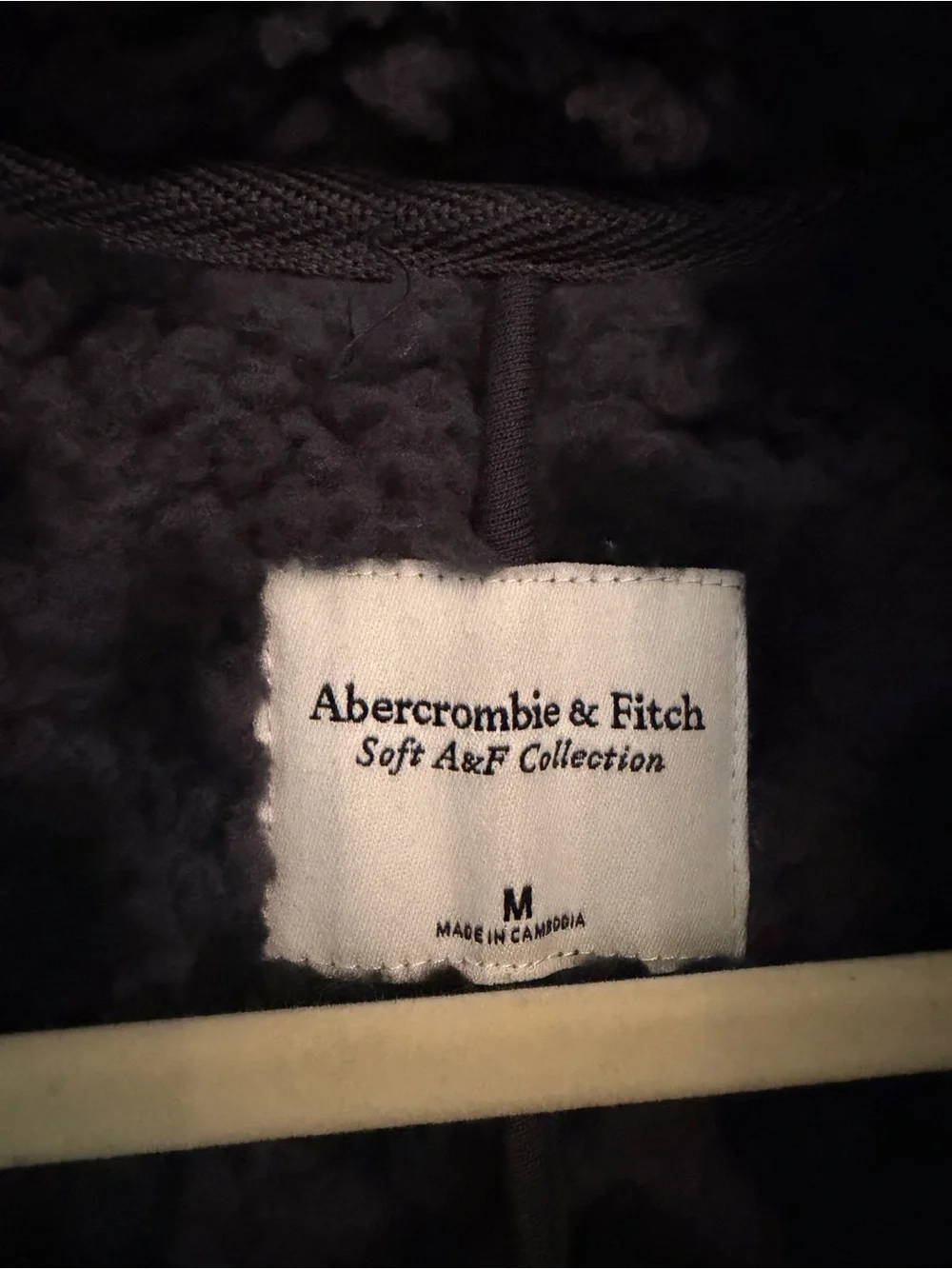Abercrombie & Fitch Women's Sherpa Nylon-Trim Snap-Up Jacket Dark grey